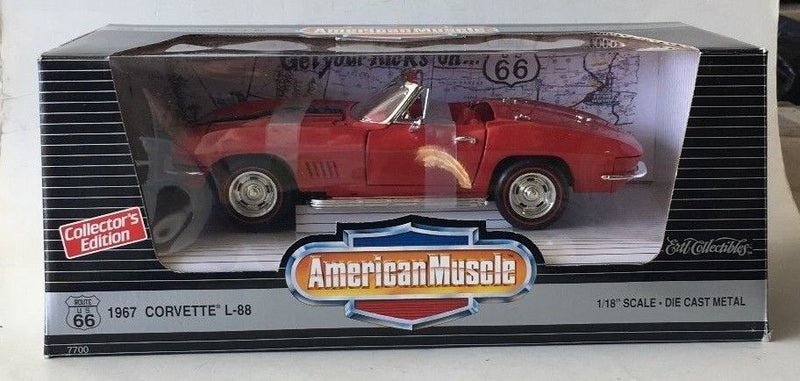 Ertl Corvette L-88 Roadster 1/18 - Blanche Rayures Noires - American Muscle - NEUF